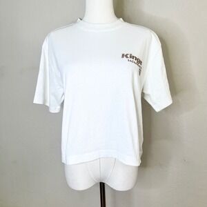 Sacramento Kings 47 Brand T-Shirt Size Small White New NBA Boxy Cropped FLAWS